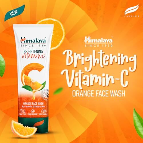 Himalaya Brightening Vitamin C Orange Face Wash | Brightening Face Cleanser | Remove Dull Skin | 100Ml