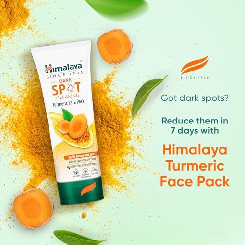 Himalaya Wellness Company Himalaya Dark Spot Clearing Turmeric Face Pack|Organically Sourced Turmeric|Reduce Dark Spots In 7 Days|Gives Radiant Skin|100G
