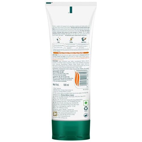 Himalaya Dark Spot Clearing Turmeric Face Wash | Reduce Dark Spots In 7 Days | Organically Sourced & Cold-Pressed Turmeric | 100Ml