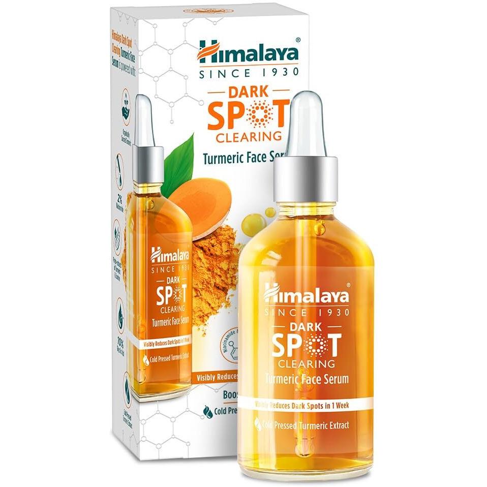 Himalaya Wellness Company Himalaya Dark Spot Clearing Turmeric Face Serum Organically Sourced Turmeric Reduce Dark Spots In 7 Days 10% Glycolic Acid & 2% Niacinamide 30Ml
