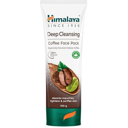 Himalaya Deep Cleasing Coffee Face Pack | Organically Sourced Arabica Coffee | 100% Natural Clay | Gives Radiant Skin | Soap-Free | 100G