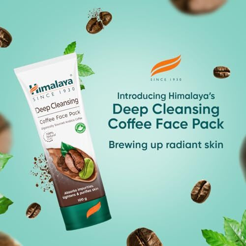 Himalaya Deep Cleasing Coffee Face Pack | Organically Sourced Arabica Coffee | 100% Natural Clay | Gives Radiant Skin | Soap-Free | 100G