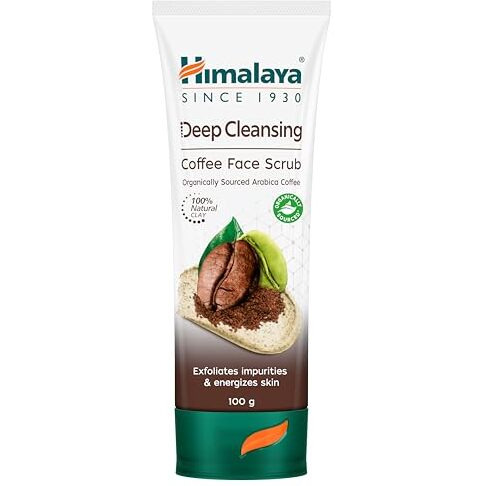 Himalaya Deep Cleasing Coffee Face Scrub | Organically Sourced Arabica Coffee | 100% Natural Exfoliants | Exfoliates Blackheads & Impurities | Paraben Free | 100G