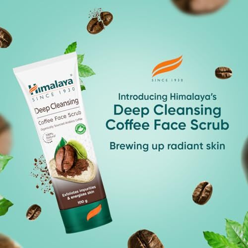 Himalaya Deep Cleasing Coffee Face Scrub | Organically Sourced Arabica Coffee | 100% Natural Exfoliants | Exfoliates Blackheads & Impurities | Paraben Free | 100G