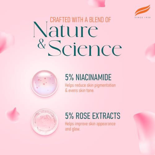 Himalaya Natural Glow Rose Face Serum I 5% Pure Rose Extract & Naturally Derived Hyaluronic Acid | Boosts Skin Glow In 1 Week I 30 Ml