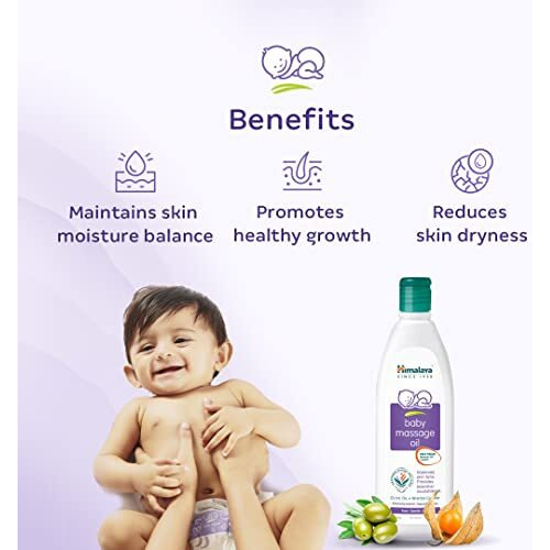 Himalaya Baby Massage Oil  500Ml For Strong Bones & Muscles | With Vitamin E | No. 1 Doctor Prescribed