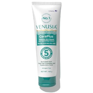 Dr. Reddy's Venusia Ceraplus Moisturizing Cream For Dry Skin - Formulated With 5 Essential Ceramides, Oat Complex & Hyaluronic Acid | Hypoallergenic And Fragrance-Free | 100G