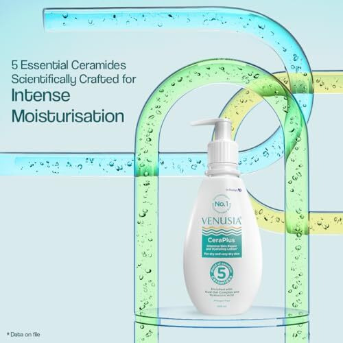 Dr. Reddy's Venusia Ceraplus Moisturizing Lotion For Dry Skin - Formulated With 5 Essential Ceramides, Oat Complex, Hyaluronic Acid | Hypoallergenic And Fragrance-Free | 100Ml