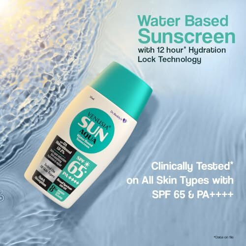 Venusia Water Based Sunscreen I Spf 65 I 8Hrs Hydration Lock I Uva, Uvb Protection I No White Cast I 50 G, All