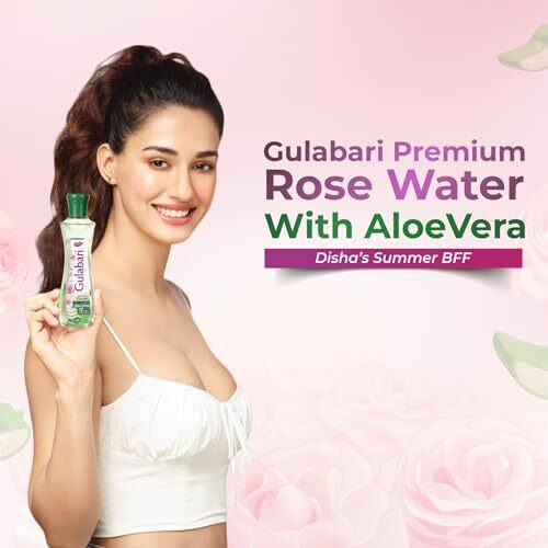 Dabur Gulabari Premium Rose Water With Aloe Vera - 400 Ml | Upto 8 Hr Skin Hydration | Cleanses, Tones And Moisturises Skin | For All Skin Types