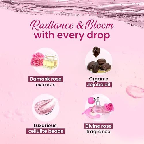 Dabur Gulabari Shower Gel-Damask Rose & Jojoba Oil - 250Ml | Rose Extract Beads For Exfoliation | Damask Rose Fragrance | No Parabens & Silicones | 99% Pure Glycerine | 100% Soap Free Body Wash
