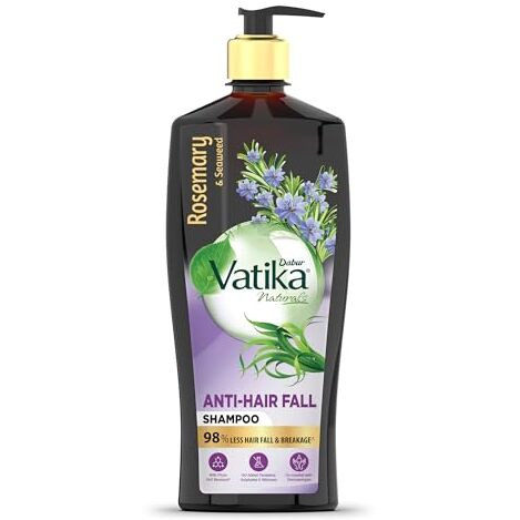 Dabur Vatika Rosemary & Seaweed Anti-Hairfall Shampoo - 640Ml|Reduces Hair Fall|Stimulates Hair Growth And Thickness|Co-Created With Dermatologist|No Sulphates, Silicones & Parabens|Animal Test Free