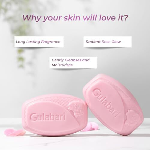 Dabur Gulabari Pure Rose Soap 150G (Pack Of 4) | Moisturizing Bathing Soap For Radiant Rose Glowing Skin & Body | Pure Rose Extract, Glycerine & Niacinamide | Long Lasting Fragrance | For Men & Women