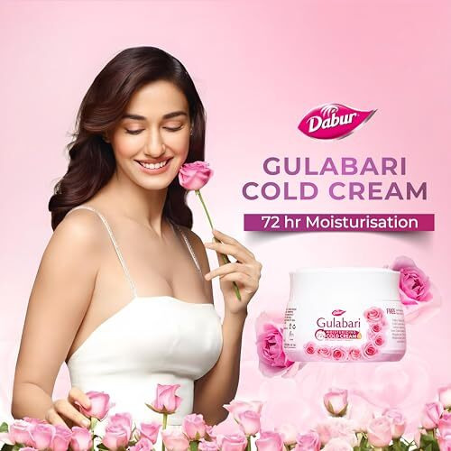 Dabur Gulabari Moisturizing Cold Cream 100Gm + Gualabari Lip Balm 8Gm | With Goodness Of Natural Rose Oil & Vitamin E | Intense Hydration And Deep Moisturization | For Smooth & Soft Skin | All Skin Types
