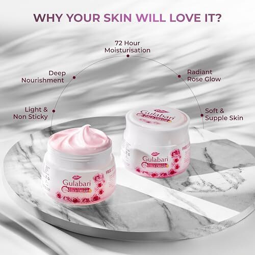 Dabur Gulabari Moisturizing Cold Cream 100Gm + Gualabari Lip Balm 8Gm | With Goodness Of Natural Rose Oil & Vitamin E | Intense Hydration And Deep Moisturization | For Smooth & Soft Skin | All Skin Types