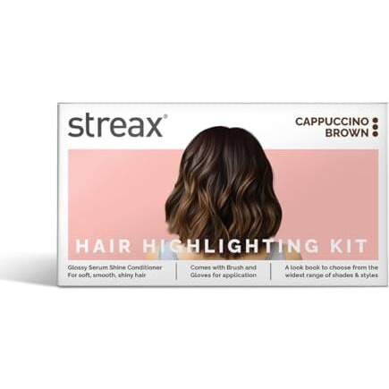 Streax Mini Hair Colour Highlight Kit, Cappuccino Brown, Brown Hair Colour I Hair Colour For Women | Rich, Vibrant, Easy To Use, Diy Application