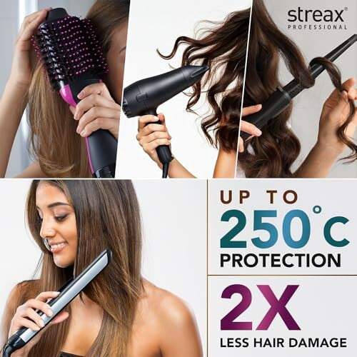 Streax Professional Hold & Play Heat Protection Spray For Hair -200 Ml, Hair Styling Spray For Women & Men, Heat Protectant Spray For Hair Upto 250C & 2X Less Hair Breakage