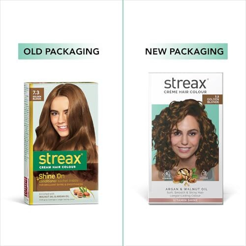 Streax Permanent Hair Colour, 100% Grey Coverage, Infused With Argan And Walnut Oil, Long Lasting Cream Hair Colour For Women, Blonde Hair Colour, 7.3 Golden Blonde, 120 Ml, Pack Of 1