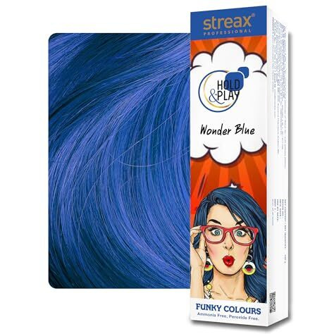 Streax Professional Hold And Play Funkey Colour - Wonder Blue,1