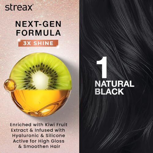 Streax Gel Hair Colour For Women, Natural Black 1, 150 Ml I Black Hair Colour I No Ammonia Hair Color | 100% Grey Coverage