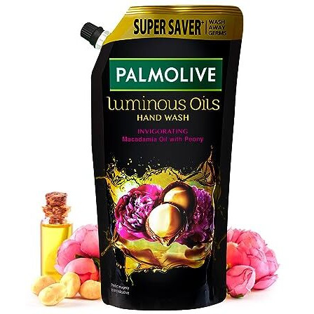 Palmolive Luminous Oils Invigorating Liquid Hand Wash, 750Ml Refill Pack With Macadamia Oil And Peony Extracts