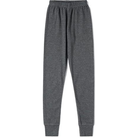 Jockey Boy's Regular Fit Cotton Thermal Long John (Kt01-0105-Chaml_Charcoal Melange_11-12 Years)