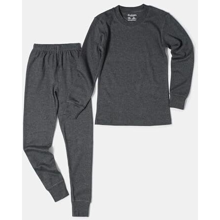 Jockey Boy's Regular Fit Cotton Thermal Long John (Kt01-0105-Chaml_Charcoal Melange_11-12 Years)