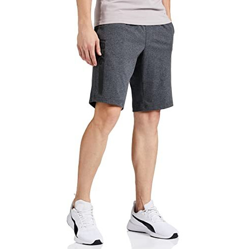 Jockey Men's Straight Fit Shorts (Am12_Charcoal Melange_Large)