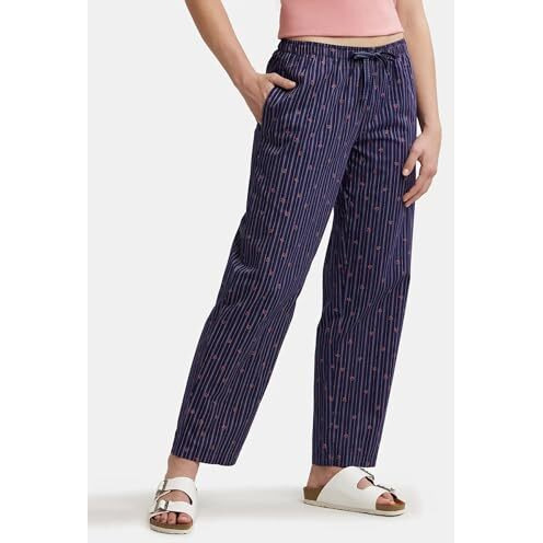 Jockey Women's Pyjama Pants (Rx06_Classic Navy Assorted Checks_Xl)
