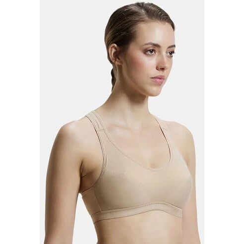 Jockey Women's Cotton Padded Wirefree Active Bra 1378_Skin_M