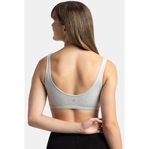 Jockey Women's Crop Top 1550_Steel Grey Melange_Xl