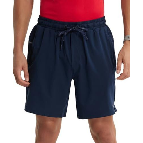 Jockey Mv20 Men's Recycled Microfiber Elastane Stretch Straight Fit Solid Shorts With Stay Fresh Treatment_Navy_L