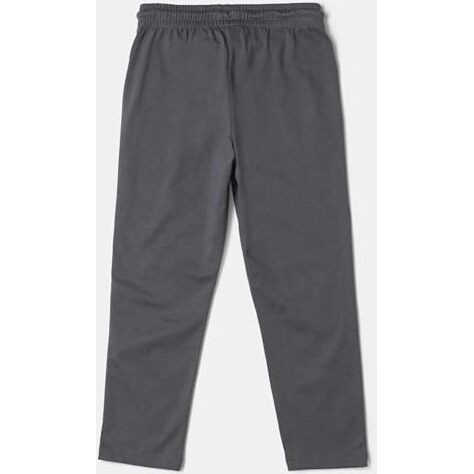 Jockey Ab13 Boy's Super Combed Cotton Rich Graphic Printed Trackpants With Piping Design And Side Pockets (Prints May Vary)_Gunmetal_11-12 Yrs