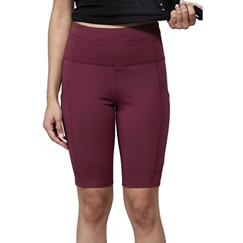 Jockey Mw81 Women's Microfiber Elastane Stretch Slim Fit Shorts With Side Pockets And Stay Fresh Treatment_Grape Wine_Xl