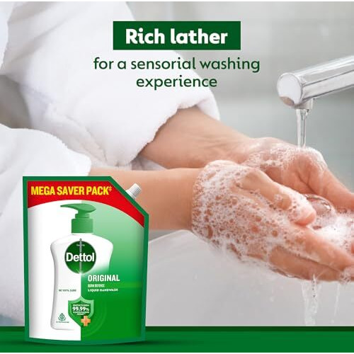 Dettol Liquid Handwash Refill - Original Hand Wash- 1500Ml | Germ Defence Formula | 10X Better Germ Protection