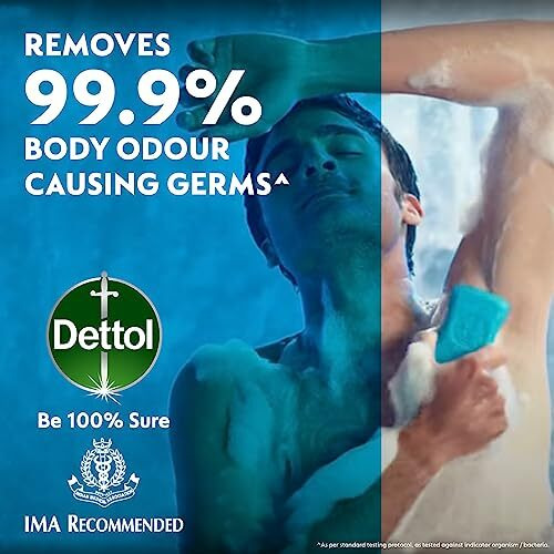 Dettol Icy Cool Bathing Soap Bar With 2X Menthol (600Gm), 125Gm + 20% Extra Free, Pack Of 4