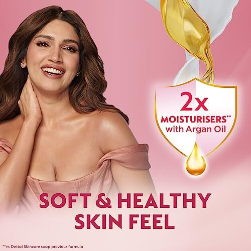 Dettol Skincare Moisturizing Beauty Bathing Soap Bar With Argan Oil (600Gm) | Softer Skin, 125Gm + 20% Extra Free, Pack Of 4