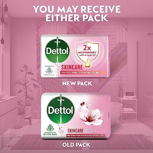 Dettol Skincare Moisturizing Beauty Bathing Soap Bar With Argan Oil (600Gm) | Softer Skin, 125Gm + 20% Extra Free, Pack Of 4