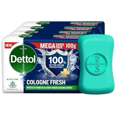 Dettol Cologne Fresh Bathing Soap Bar With 100% Better Odour Protection- 100G Pack Of 4, (400Gm)