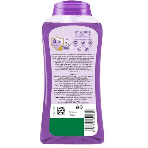 Dettol Body Wash And Shower Gel For Women And Men, Lavender Fresh- 250Ml | | 8Hr Long Lasting Fragrance