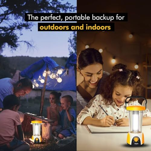 Wipro Coral Multi-Functional Rechargeable Led Emergency Lights, With 84 Individual Led Lights, 360 Degree Lighting And 3000Mah Lithium Battery, Yellow, Pack Of 2