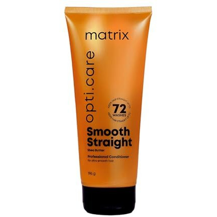 Matrix Opti Care Smooth Straight Professional Conditioner For Ultra Smooth Intensely Moisturized Hair With Shea Butter, Paraben Free, 196G