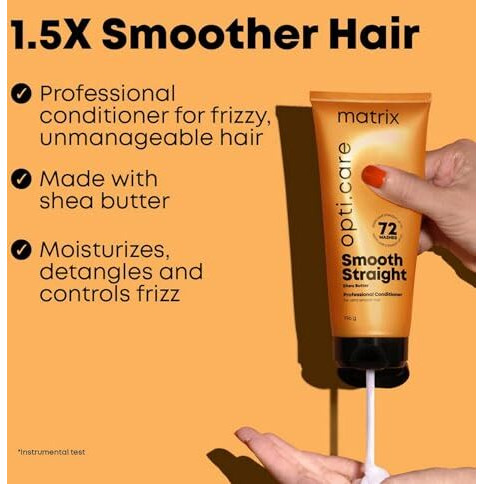 Matrix Opti.Care Professional Conditioner For Salon Smooth Straight Hair | Control Frizzy Hair For Up To 4 Days | With Shea Butter | No Added Parabens | (98 G)