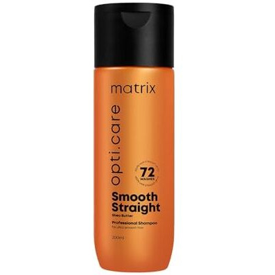 Matrix Opti.Care Smooth Straight Professional Shampoo For Frizzy, Unmanageable Hair | 96Hr Frizz Control* | Used By 1 Lakh Hairstylists* | With Shea Butter, 200Ml