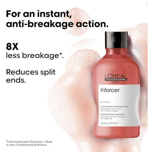 Loreal Professionnel Inforcer Shampoo For Reduced Hair Breakage - 300Ml | Enriched With Biotin & Vitamin B6 | Reduce Split Ends & Get Less Hair Breakage | For Men & Women