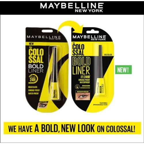 Maybelline New York Colossal Bold Pencil Eyeliner, Black, 3Ml, Matte Finish