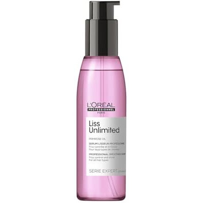Loreal Professionnel Liss Unlimited Leave-In Hair Serum For Frizzy & Unruly Hair - 125Ml | Intensive Smoothing Serum For Frizz-Control | Enriched With Primrose Oil | Increases Softness & Shine