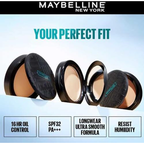 Maybelline New York Fit Me Shade 220 Natural Beige, Matte Compact Powder For Oily Skin, 8G - Powder That Protects Skin From Sun, Absorbs Oil, Sweat And Helps You To Stay Fresh For Upto 12Hrs.