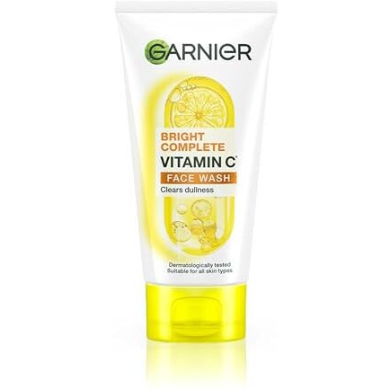 Garnier Skin Naturals Bright Complete Vitamin C Face Wash - Vitamin C Face Wash For Brighter And Glowing Skin - Daily Cleanser Suitable For All Skin Types, 150G