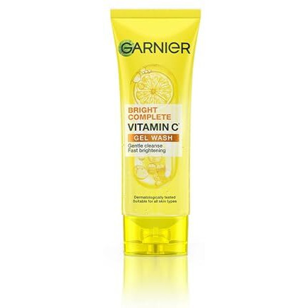 Garnier Skin Naturals Bright Complete Vitamin C Face Wash Gel | Gentle Cleanser - Vitamin C Face Wash For Brighter And Glowing Skin | Reduces Dullness | Daily Cleanser, For All Skin Types, 100G